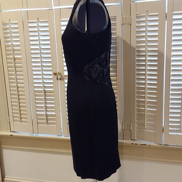 Vintage Black Halter Cocktail Dress Beautifully Embellished 4 - Picture 7 of 8